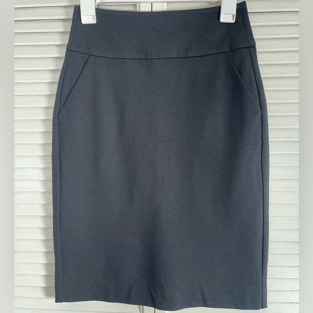 Cabi Charcoal‎ Short Pencil Skirt Size 2 w/ Pockets NWT
